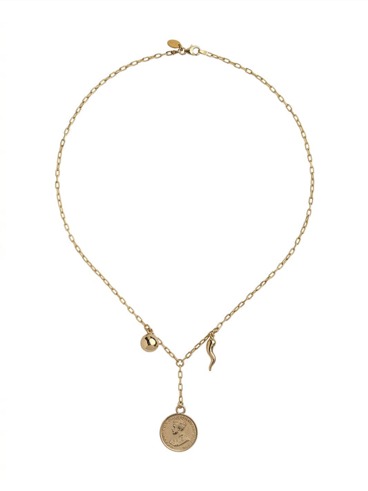 Fiorina Jewellery Gold Petit Pegasus Coin Necklace