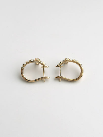 Fiorina Jewellery Gold Side Cross Earrings - White Topaz