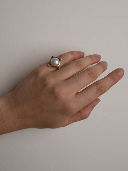 Fiorina Jewellery Gold Venus Pearl Pinkie Ring