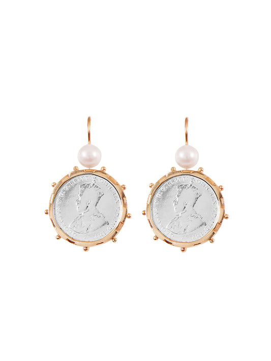 Fiorina Jewellery Gold Encased Shilling Earrings