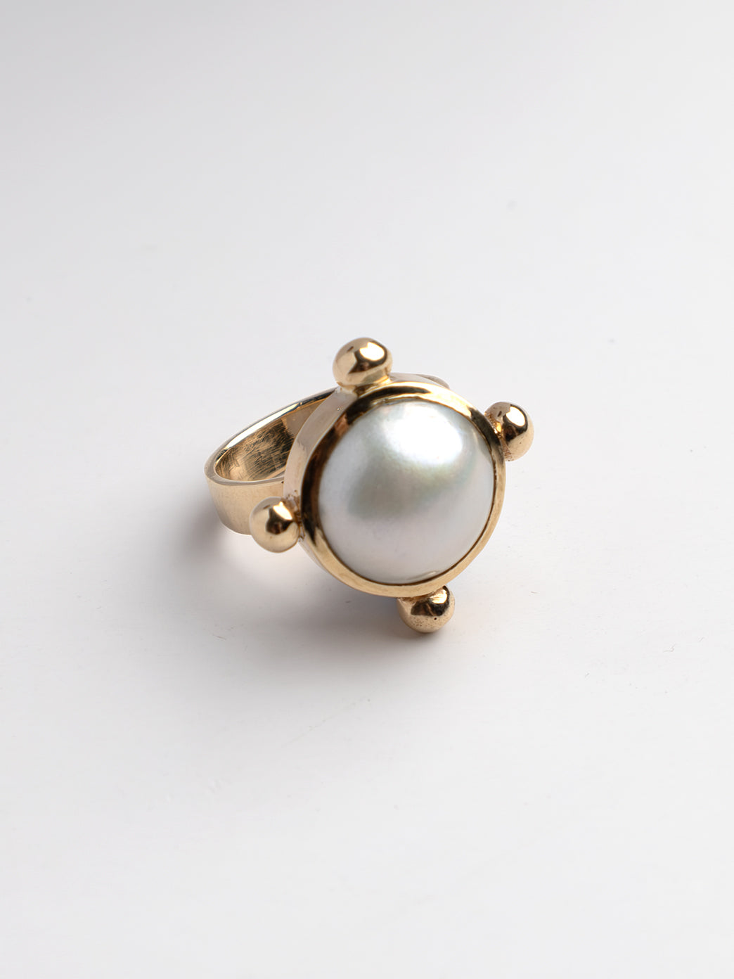 Gold Venus Pearl Pinkie Ring