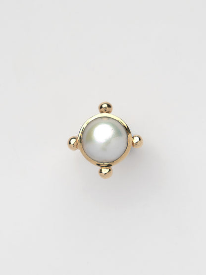 Gold Venus Pearl Pinkie Ring