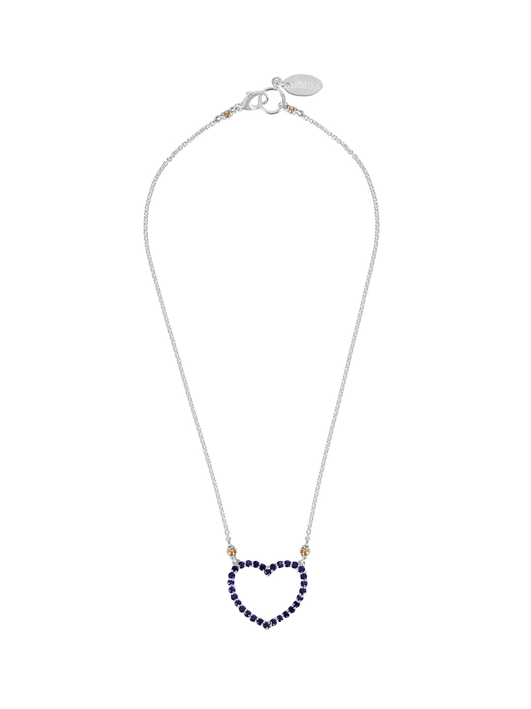 Fiorina Jewellery Heart Love Necklace Blue Sapphire