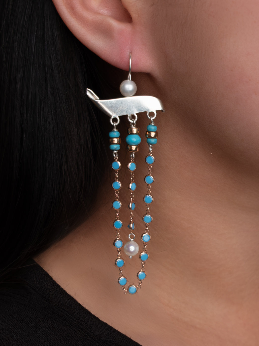 Turquoise Dream Earrings with Pearl