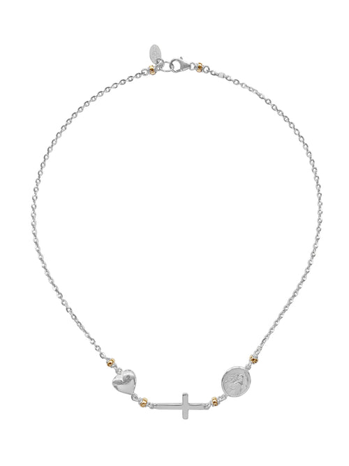 Fiorina Jewellery Jumbo Necklace - Heart Cross Madonna