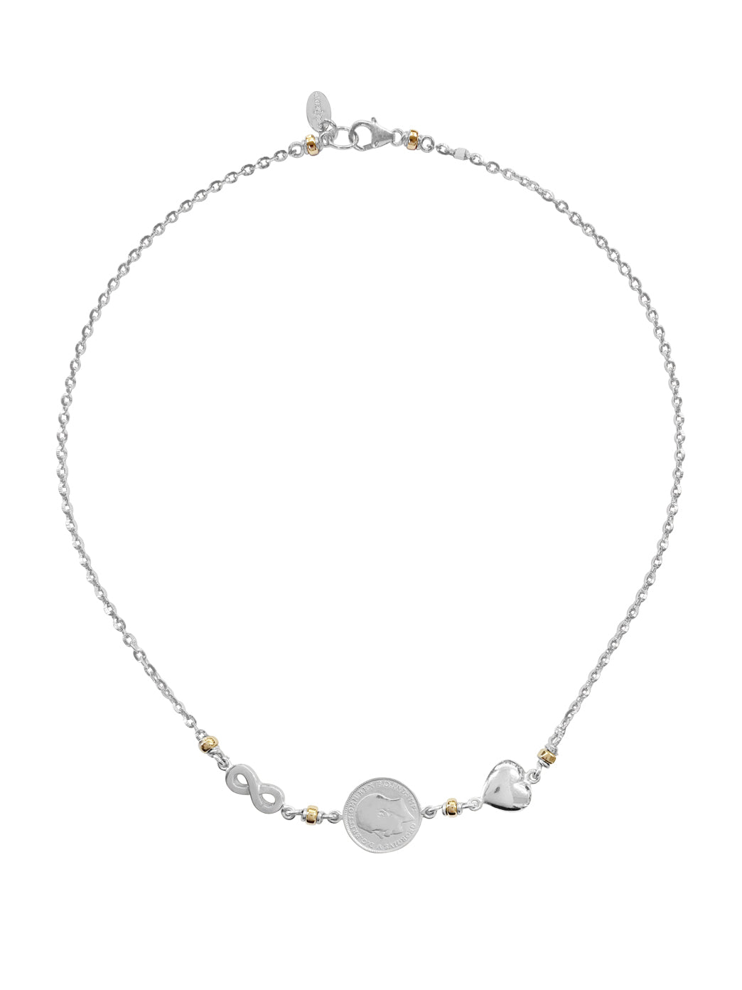 Fiorina Jewellery Jumbo Necklace - Infinity 8 Coin Heart