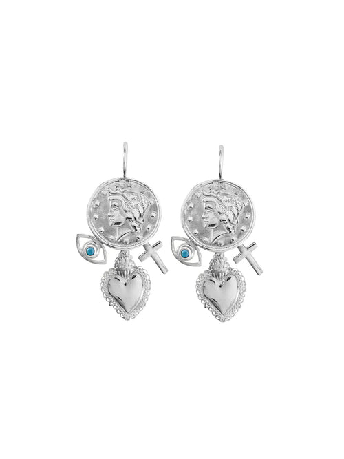 Fiorina Jewellery Jumbo Penny Charm Earrings