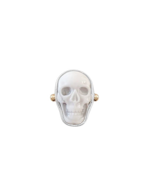 Fiorina Jewellery La Skull Ring White Howlite