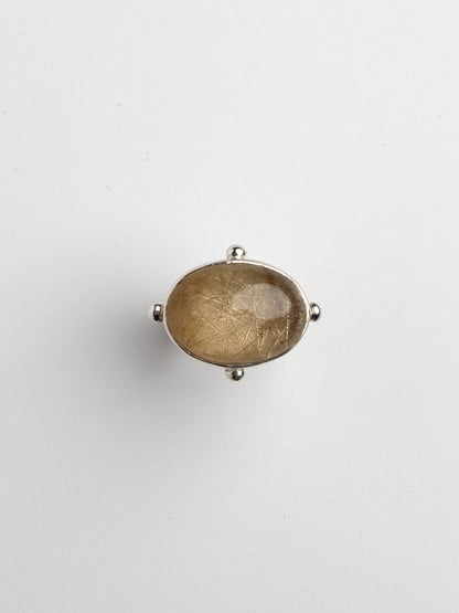 Fiorina Jewellery Large Oval Fishband Ring Rutile