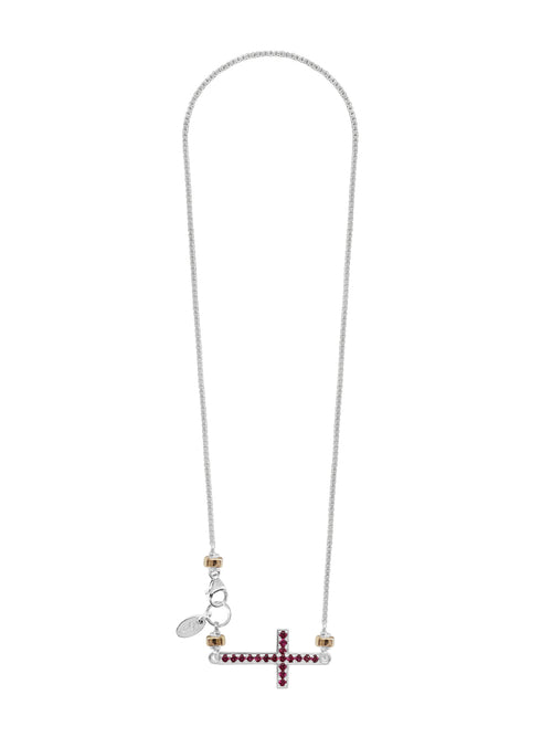 Fiorina Jewellery Le Petit Cross Necklace Ruby