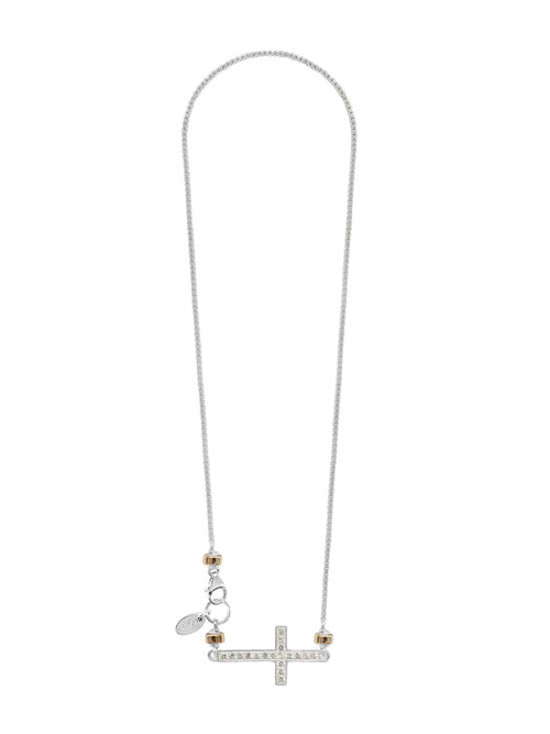 Fiorina Jewellery Le Petit Cross Necklace White Spinel