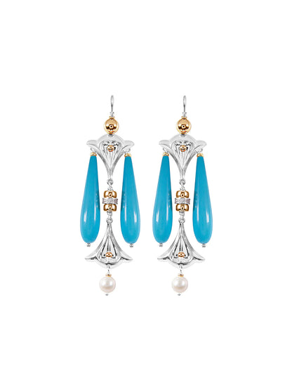Fiorina Jewellery Lumiere Drop Earrings Turquoise
