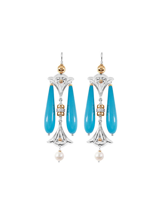 Fiorina Jewellery Lumiere Drop Earrings Turquoise
