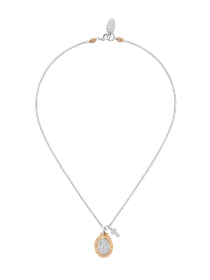 Fiorina Jewellery Medallion Necklace Mary Gold Plated Cross