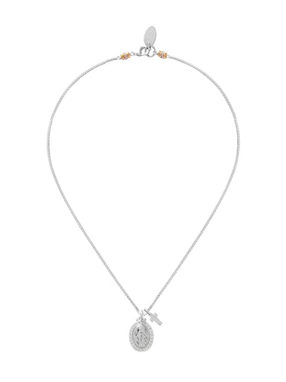 Fiorina Jewellery Medallion Necklace Mary Silver - Cross