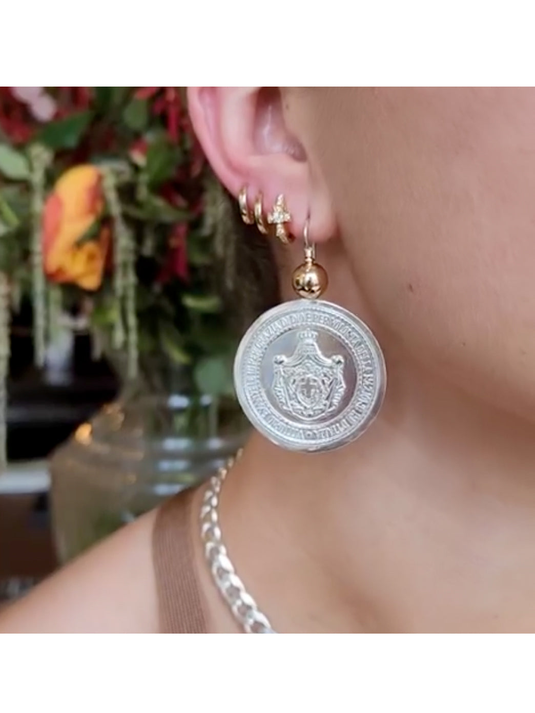 Fiorina Jewellery Monster Coin Earrings Model