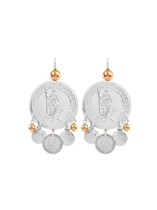 Fiorina Jewellery Silver Monster Gypsy Coin Earrings