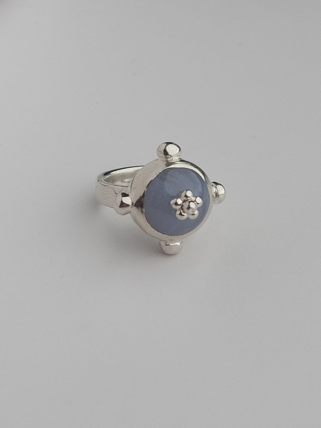Athena Pinkie Ring with Chalcedony, Size F