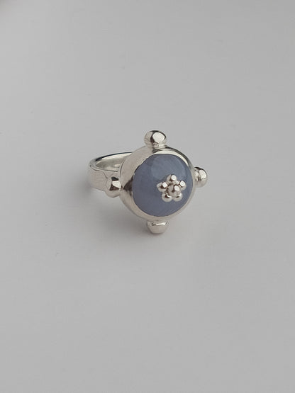 Athena Pinkie Ring with Chalcedony, Size F