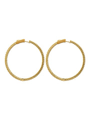 Fiorina Jewellery Round Gold White Sapphire Hoops Side View