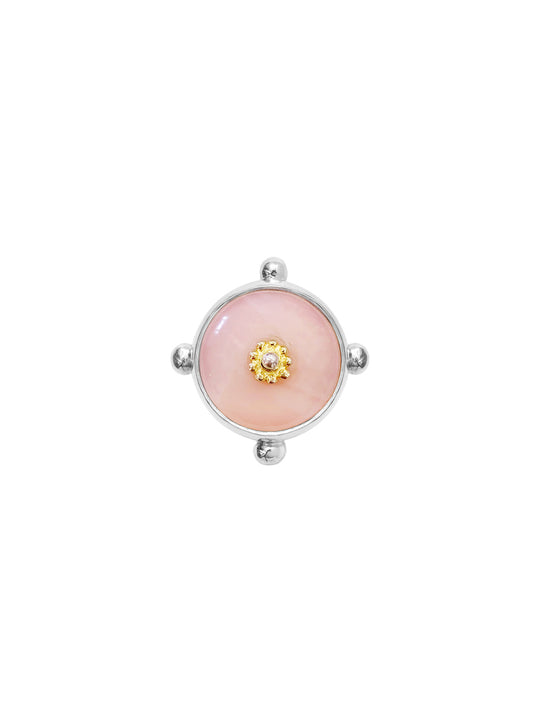 Fiorina Jewellery Round Fishband Ring Pink Opal