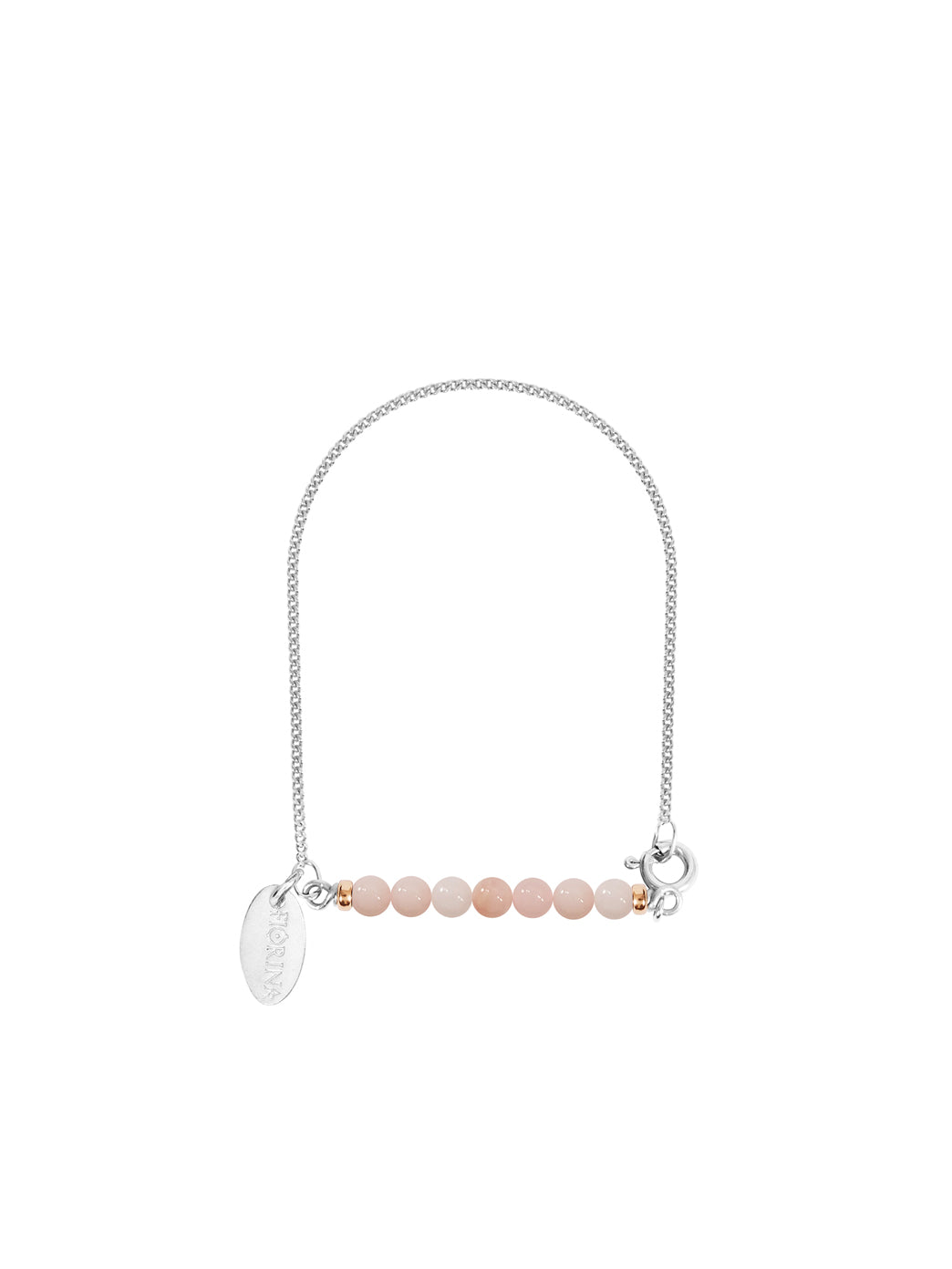 Fiorina Jewellery Silver Friendship Bracelet Pink Opal