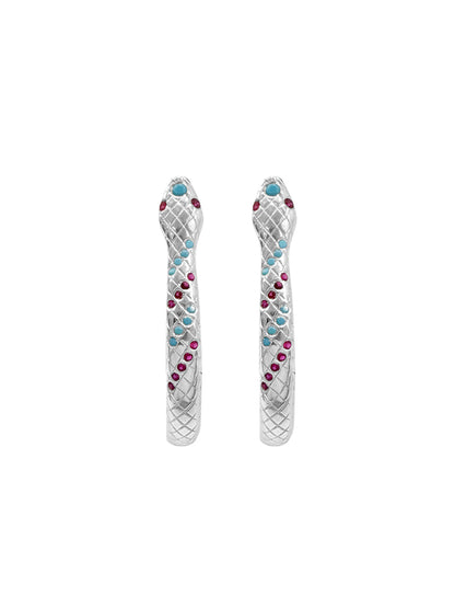 Fiorina Jewellery Snake Hoops Ruby Turquoise Font View