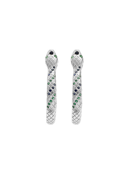 Fiorina Jewellery Snake Hoop Sapphire Emerald Font View