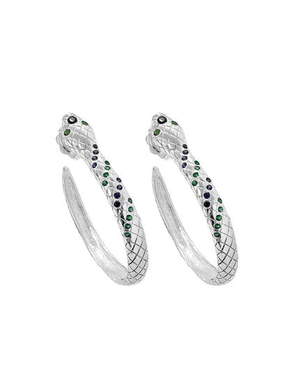 Fiorina Jewellery Snake Hoops Sapphire Emerald
