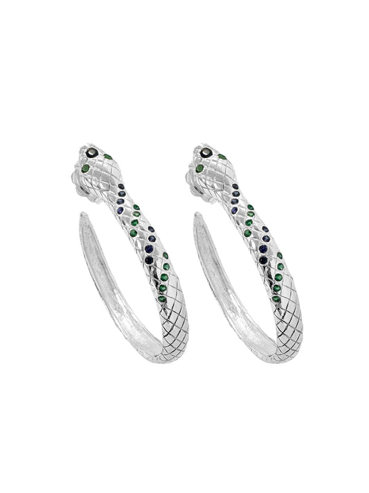 Fiorina Jewellery Snake Hoops Sapphire Emerald
