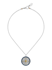 Fiorina Jewellery Sunday Necklace Blue Sapphire Coin