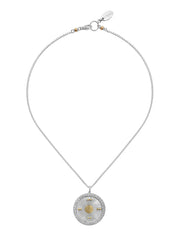 Fiorina Jewellery Sunray Necklace White Spinel Coin