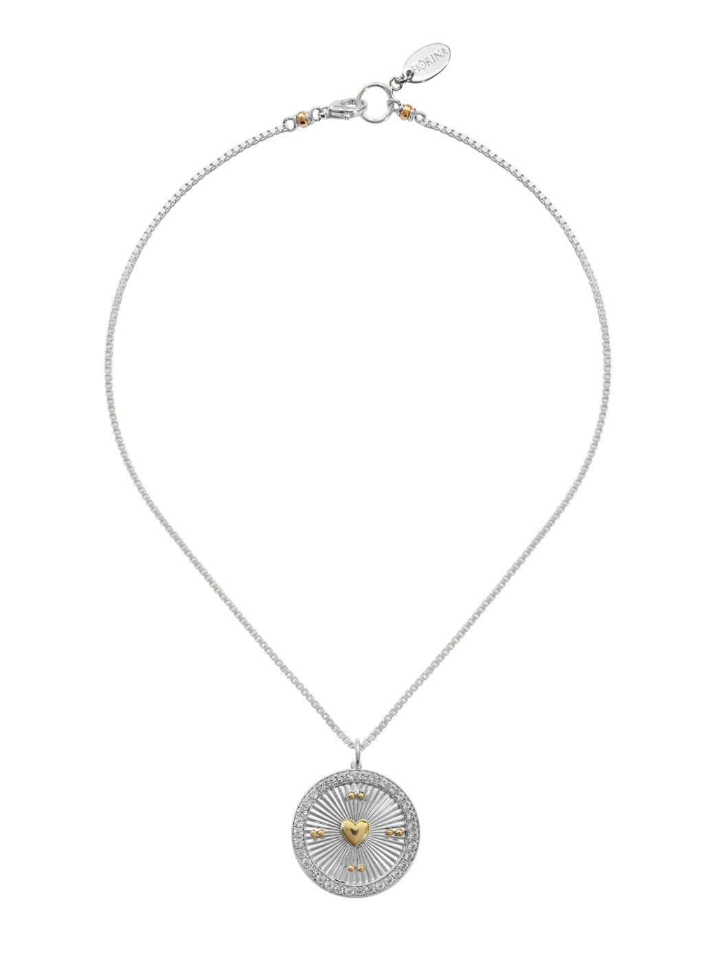 Fiorina Jewellery Sunray Necklace White Spinel Heart