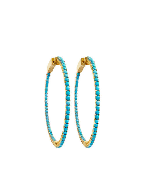 Gold & Turquoise Hoops