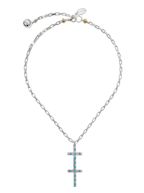 Fiorina Jewellery Unity Cross Necklace Turquoise