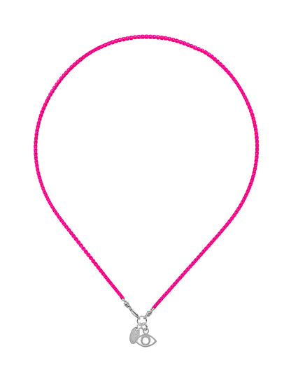Wham Neon Pink Necklace with Eye