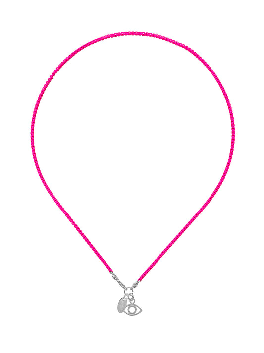 Wham Neon Pink Necklace with Eye