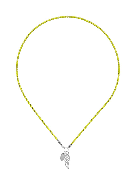 Wham Neon Yellow Necklace with Wing
