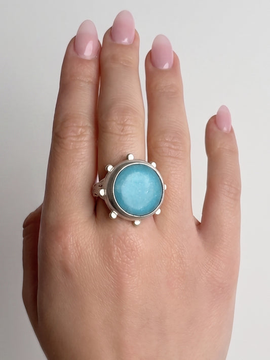 Amazonite Wreath Ring, Size O