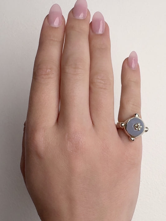 Athena Pinkie Ring with Chalcedony, Size F