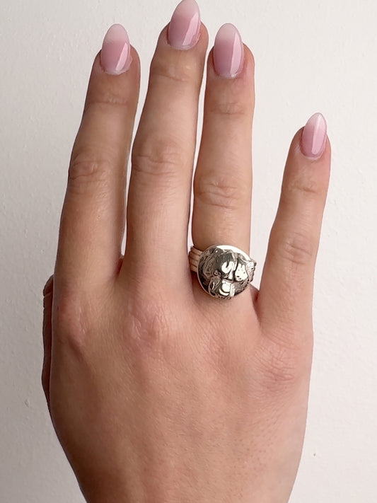 Panther Amulet Pinkie Ring, Size L