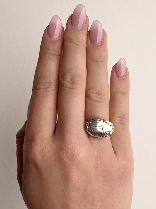 Scarab Amulet Ring, Size K