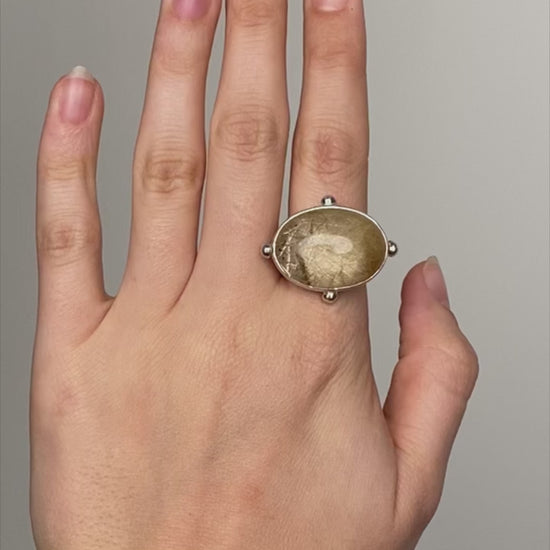 Fiorina Jewellery Oval Fishband Ring Rutile Quartz