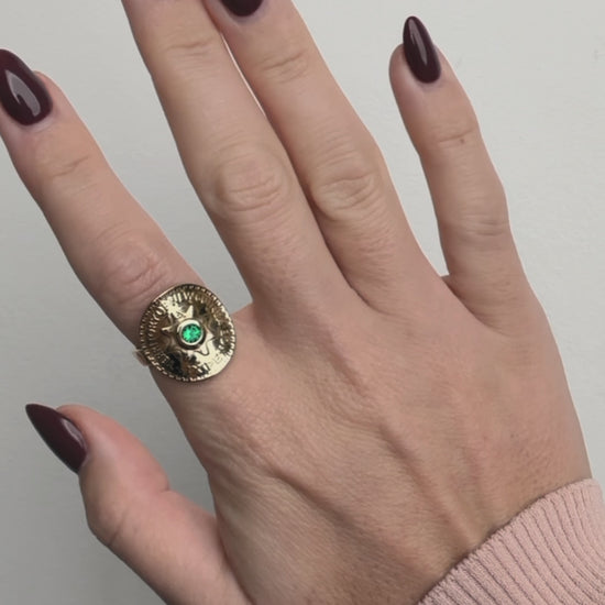 Fiorina Jewellery Gold Joy Bent Coin Ring