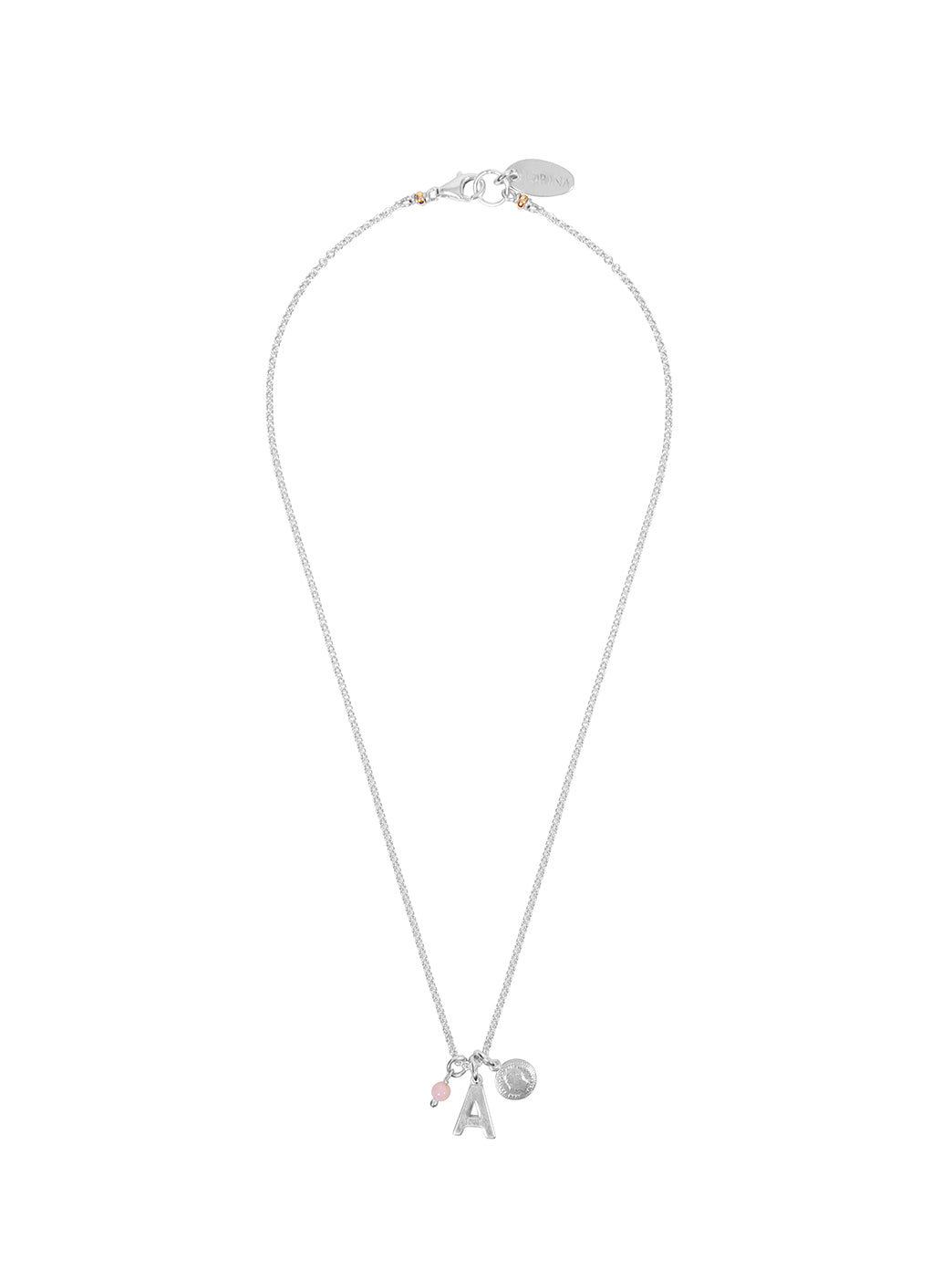 Fiorina Jewellery Alphabet Street Necklace A Pink Opal