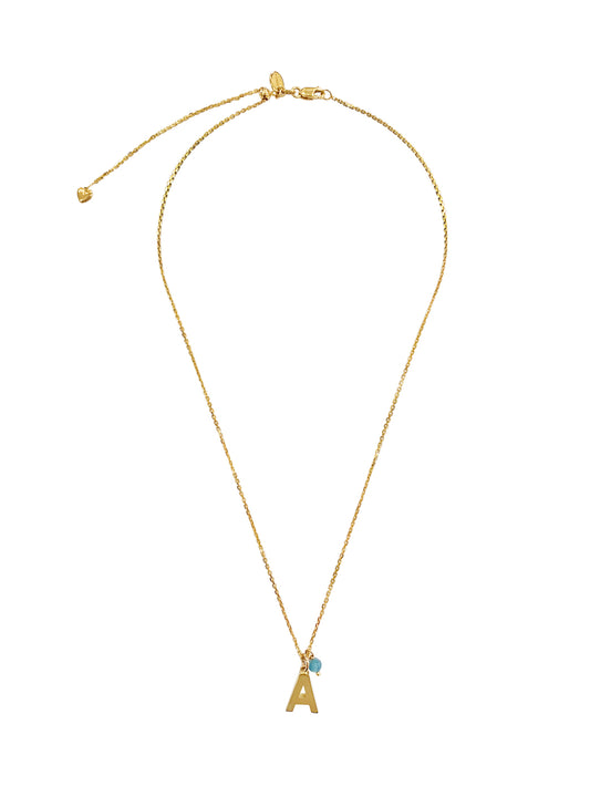 Fiorina Jewellery Gold Alphabet Street Necklace Aqua
