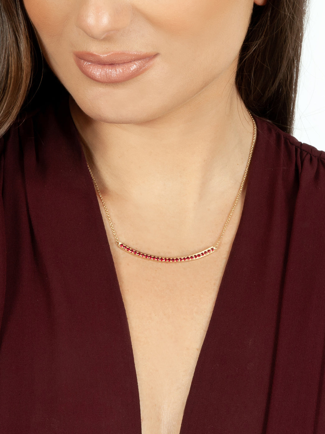 Fiorina Jewellery Arc Necklace Ruby Model