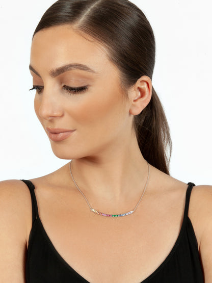 Fiorina Jewellery Arc Necklace Silver Chakra Model