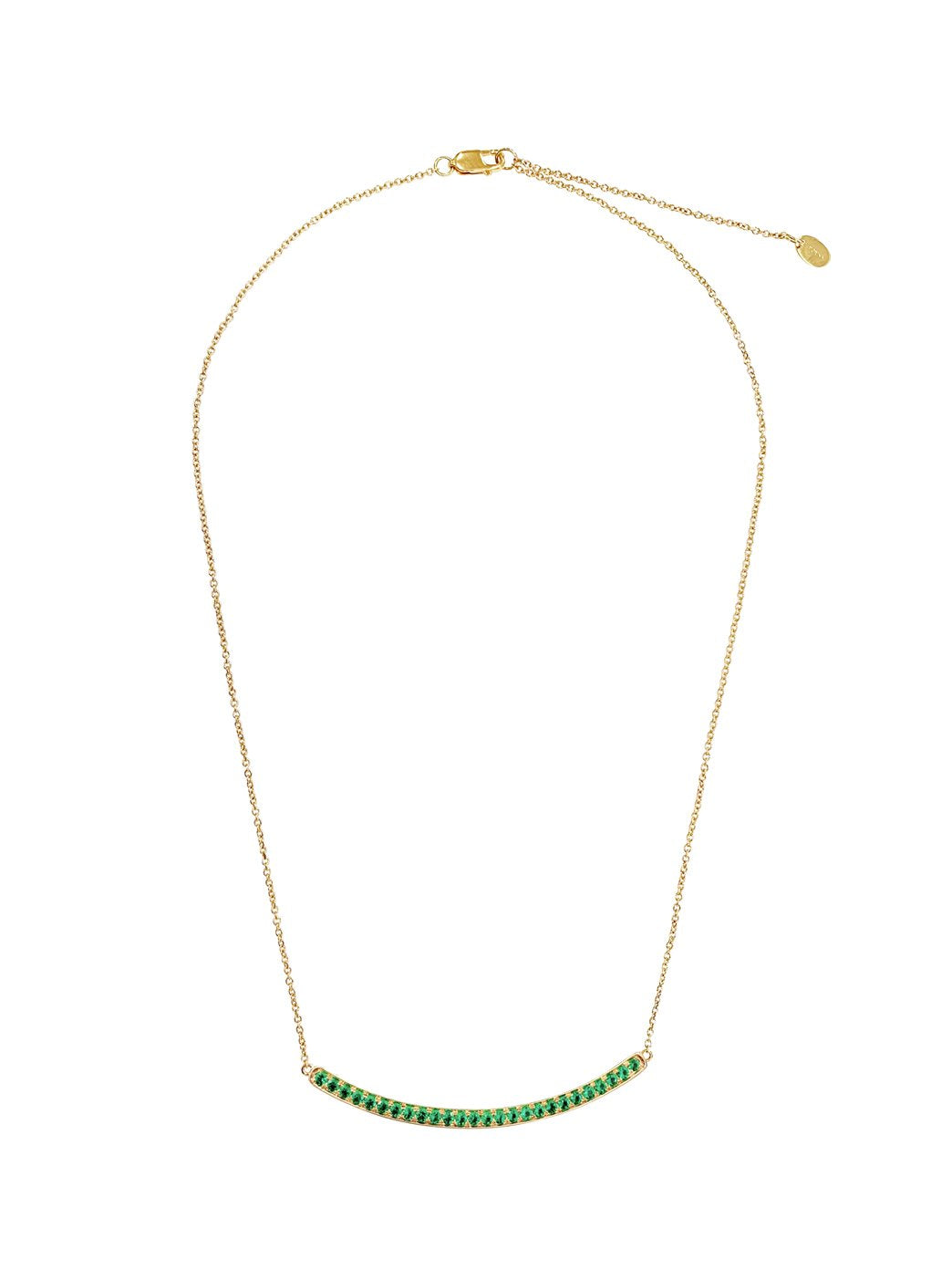 Fiorina Jewellery Arc Necklace Yellow Gold Emerald