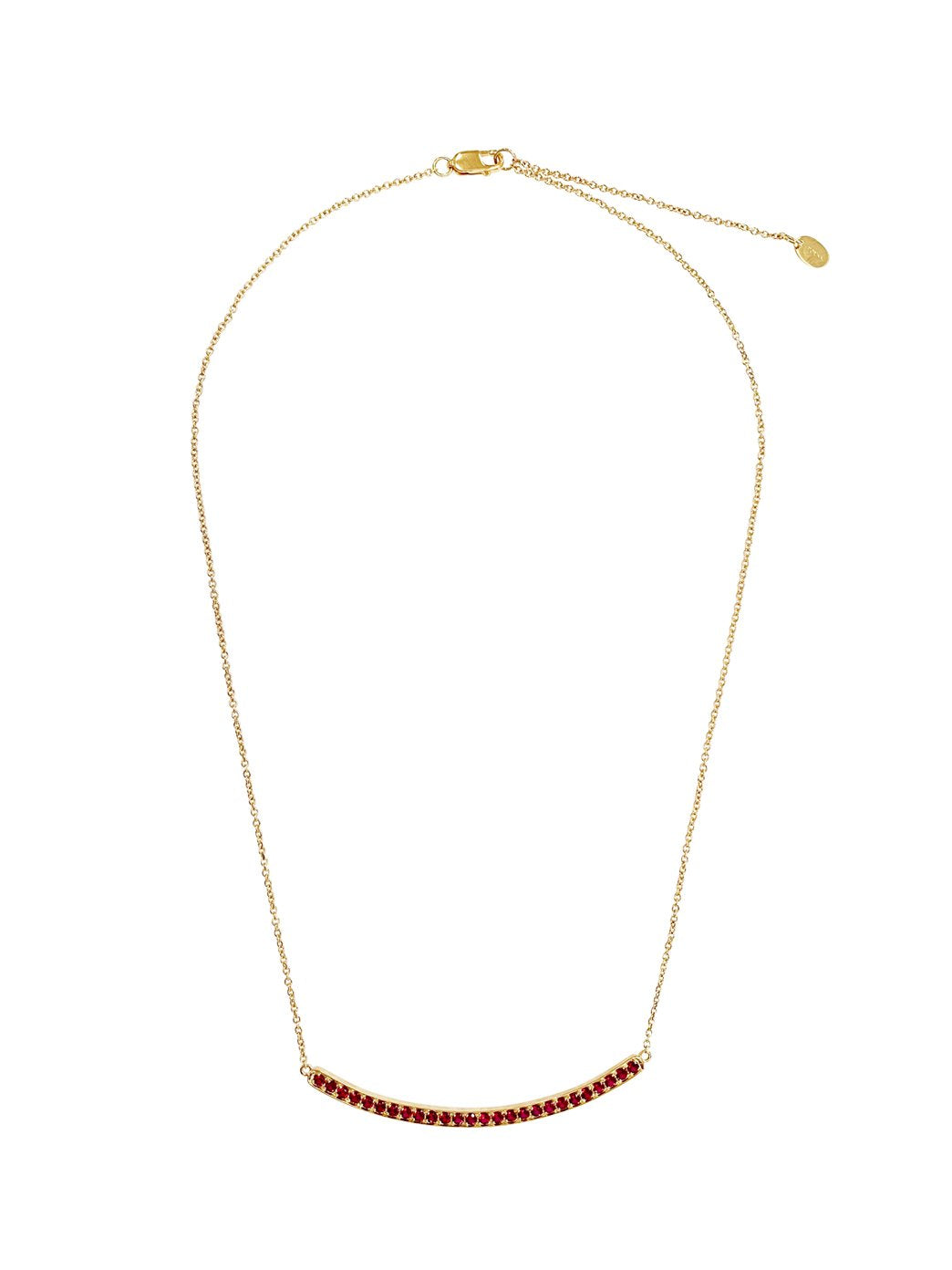 Fiorina Jewellery Arc Necklace Yellow Gold Ruby